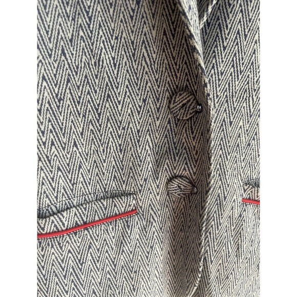 Tart Blithe Chevron Knit Blazer Blue & White Size Small - Picture 3 of 9